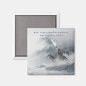 Sneeuwwolf afdrukken magneet (Voorkant / Achterkant)