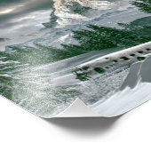 Sneeuwwolken in de bergen foto afdruk (Hoek)