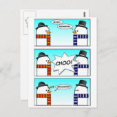 Sneezing Snowman Briefkaart (Voorkant / Achterkant)