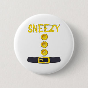 Sneezy Dwarf Halloween Kostuum Kleur Bijpassende S Ronde Button 5,7 Cm