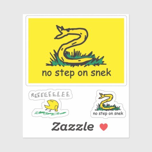 Snekright gadsden vlag parodie meme geen stap op s sticker (Vel)