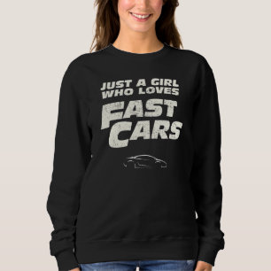 Snel auto, gewoon een meisje dat van snelle auto's trui