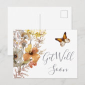 Snel Beterschap Aquarel Wilde Bloem Briefkaart (Voorkant / Achterkant)