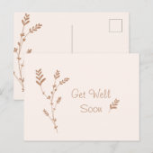 Snel Beterschap Minimaal Bloemmotief Postkaart (Voorkant / Achterkant)