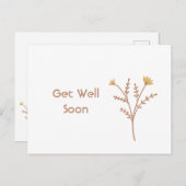 Snel Beterschap Minimale Bloem Postkaart (Voorkant / Achterkant)