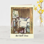 Snel Cat Serving Tea Kaart (Gele Bloem)