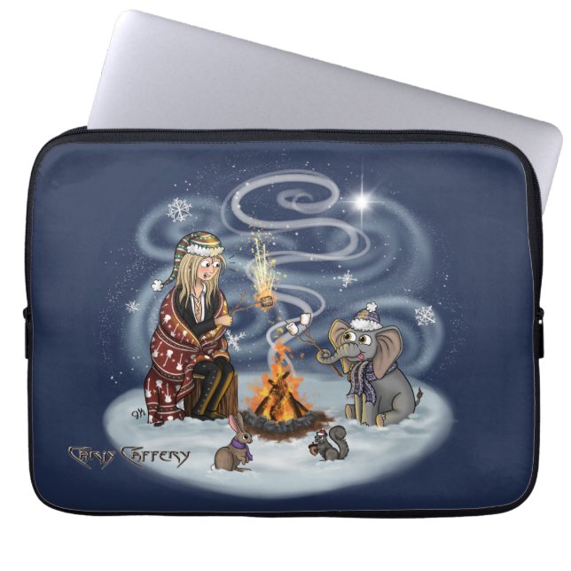 Snel Chris & Wilbur Fireside-laptophoes Laptop Sleeve (Voorkant)