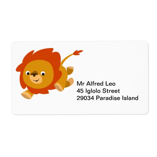 Snel Cute Cartoon Lion Label (Voorkant)