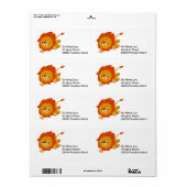 Snel Cute Cartoon Lion Label (Full Sheet)
