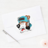 Snel! De Sticker met hondengezicht (Envelop)