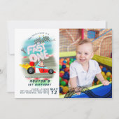 Snel een 1e verjaardag race auto kaart (Voorkant)