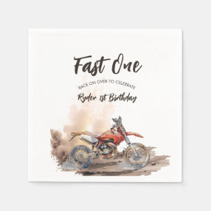 Snel één kleine racer eerste verjaardag servet