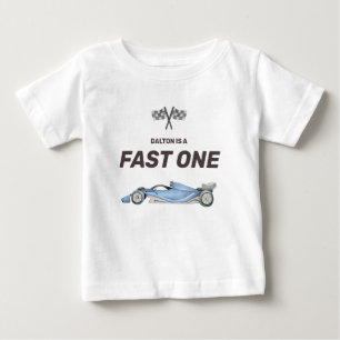 Snel Eén Race Auto Eerste Verjaardag Peuter T-Shir