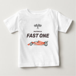 Snel één raceauto eerste verjaardag peuter T-shirt