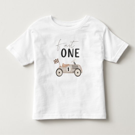Snel één Retro Race Auto Verjaardag T-shirt (Voorkant)