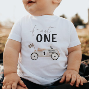 Snel één Retro Race Auto Verjaardags T-shirt