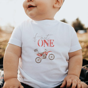 Snel Eén Rode Modderfiets Verjaardags T-shirt Baby