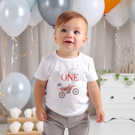 Snel Eén Rood Stof Motorfiets Verjaardag T-shirt B