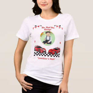 Snel Eén Rood & Zwart Raceauto Speedster Moeder Tri-Blend Shirt