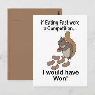 Snel Eet Eekhoorn Grappige Spreuk Briefkaart