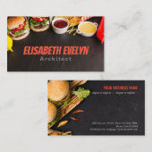 Snel eten en ruimte onderaan visitekaartje (Voorkant / Achterkant)