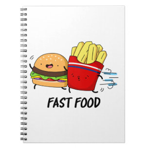 Snel Eten Grappige Burger En Frites Woordspeling Notitieboek