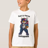 Snel, Fel en Onstuitbaar - Coole Luipaard Kunst T-shirt (Voorkant)