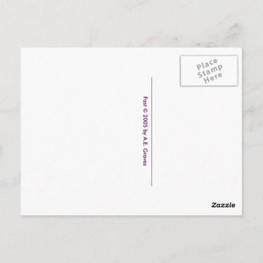 Snel (gouden en witte lichte strepen) briefkaart (Achterkant)