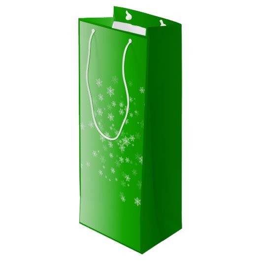 Snel groen kerstfeest wijn cadeautas (Achterkant Gekanteld)