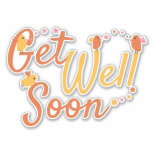 Snel groeten met Cute Birds en Flowers Sticker