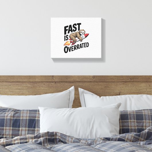 Snel is overrated Sloth Rocket Canvas Afdruk (Insitu (Slaapkamer))