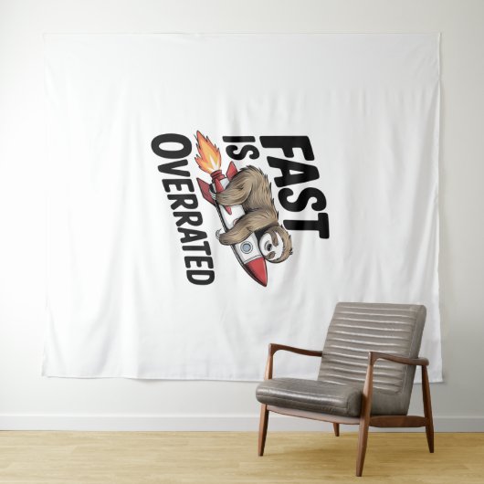 Snel is overrated Sloth Rocket Wandkleed (In Situ (horizontaal))