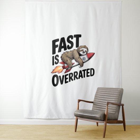 Snel is overrated Sloth Rocket Wandkleed (In situ)