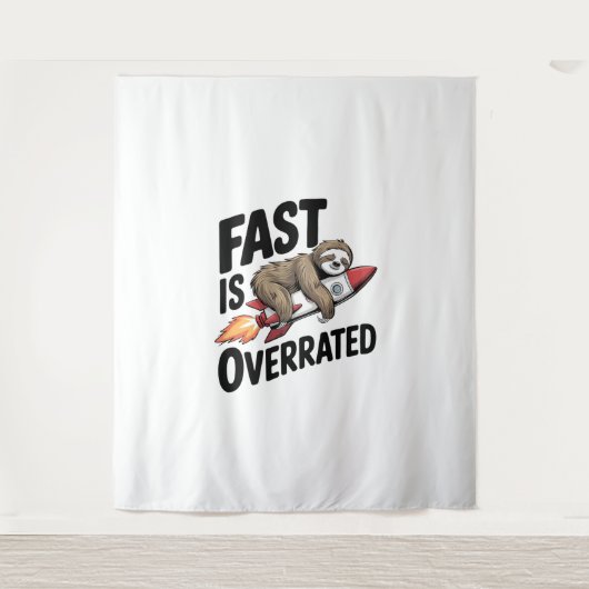 Snel is overrated Sloth Rocket Wandkleed (Voorkant)