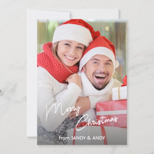 Snel kerstcadeau voor Elegant script 2-zijdelings  Feestdagenkaart (Voorkant)