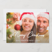 Snel kerstcadeau voor Elegant script 2-zijdelings Feestdagenkaart (Voorkant)