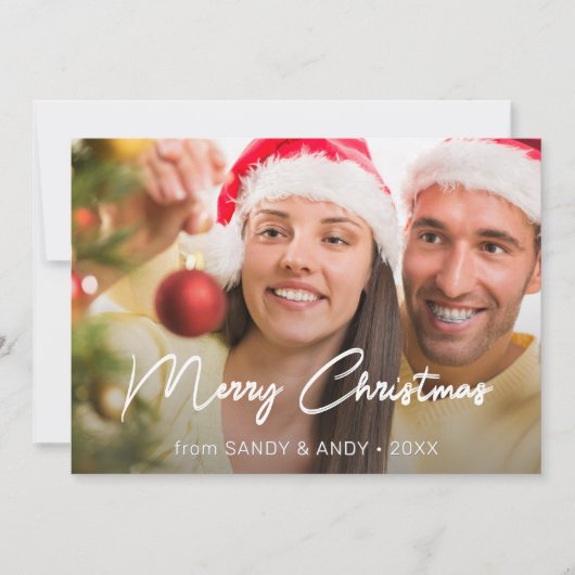 Snel kerstcadeau voor Elegant script 2-zijdelings  Feestdagenkaart (Voorkant)