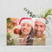 Snel kerstcadeau voor Elegant script 2-zijdelings Feestdagenkaart (Staand voorkant)