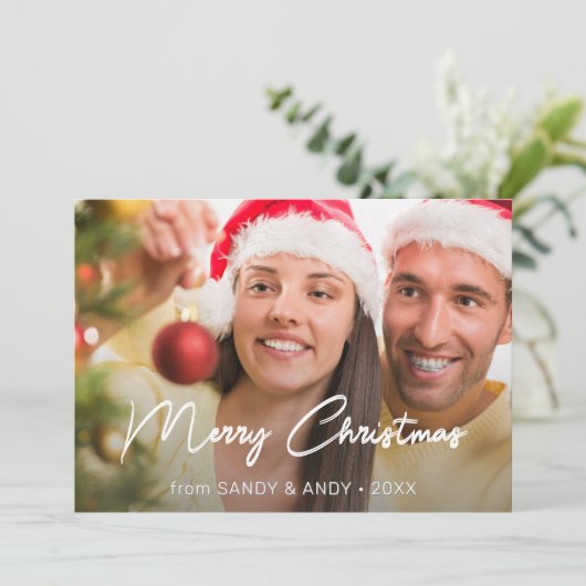 Snel kerstcadeau voor Elegant script 2-zijdelings  Feestdagenkaart (Staand voorkant)