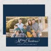 Snel kerstcadeaukaartjes met elegant script feestdagenkaart (Voorkant / Achterkant)