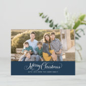 Snel kerstcadeaukaartjes met elegant script feestdagenkaart (Staand voorkant)