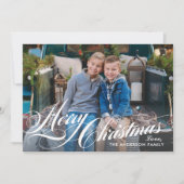 Snel kerstcadeauscript foto feestdagenkaart (Voorkant)