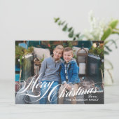 Snel kerstcadeauscript foto feestdagenkaart (Staand voorkant)