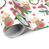 Snel kerstfeest Cartoons Cadeaupapier (Rol Hoek)