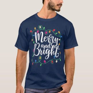 Snel kerstfeest en feestdag met vrolijk kerstlicht t-shirt