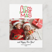 Snel kerstfeest Foto Festive Typography Briefkaart (Voorkant)