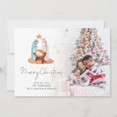 Snel kerstfeest met foto-nativiteitsscène (Voorkant)