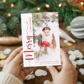 Snel kerstfeest met fotofeestdag kaart