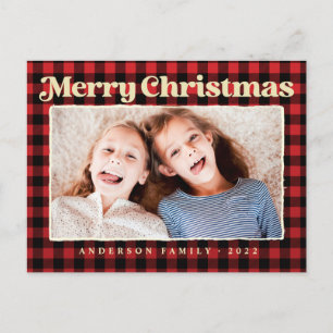 Snel kerstfeest Modern Pset Pattern Foto Feestdagenkaart