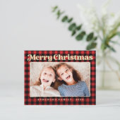 Snel kerstfeest Modern Pset Pattern Foto Feestdagenkaart (Staand voorkant)